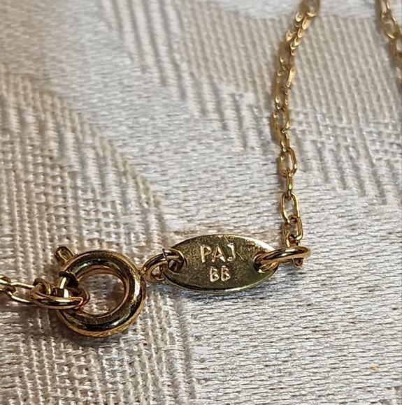 VINTAGE PAJ BB 1980s Gold Plated Pink Crystal Pendant Necklace Signed - Picture 8 of 15